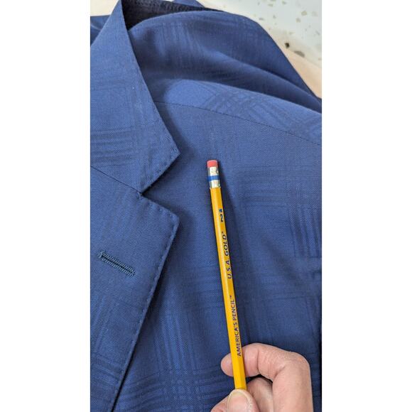 Tom James By RC Sport Coat Blazer Blue Plaid Single Vented - Picture 9 of 11